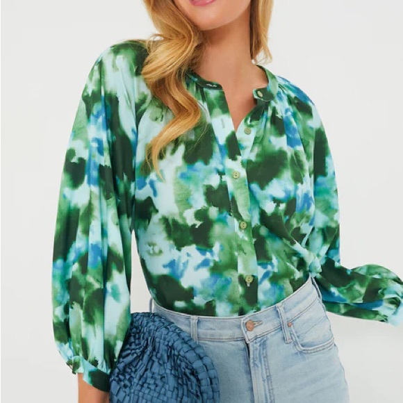 Tuckernuck Deep Lagoon Luca Blouse Size Large NWT - Picture 6 of 6